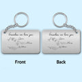Grandma Mom Birth Month Flowers Personalized Metal Keychain